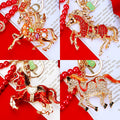Red Bead Strand Horse Keychains in Four Distinct Motif Options view 5