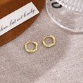 Gold and Silver Molten Look Compact Open Hoop Earrings view 4