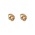 Twisted Knot Metal Clip On Earrings in Two Finishes view 5