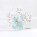 Pearl Crystal Enamel Flower Brooch Pink Blue White Black view 4
