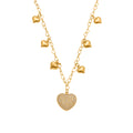 Gold Heart Drop Necklace Pavé Zircon Pendant Charms view 5