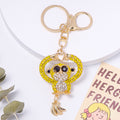 Rhinestone Monkey Keychain Gold Clasp Banana Charm view 7