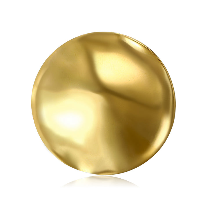 Irregular Round Liquid Metal Brooch In Silver And Gold Tones
