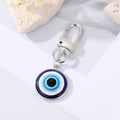 Gold and Silver Tone Round Blue Evil Eye Clip Keychains in Two Sizes view 4