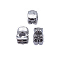 Teddy Bear Large Hole Bead in Antique Silver Metal Finish view 4