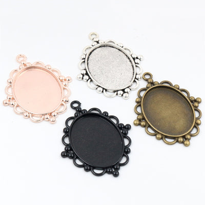 Beaded oval pendant trays showing the overall assortment