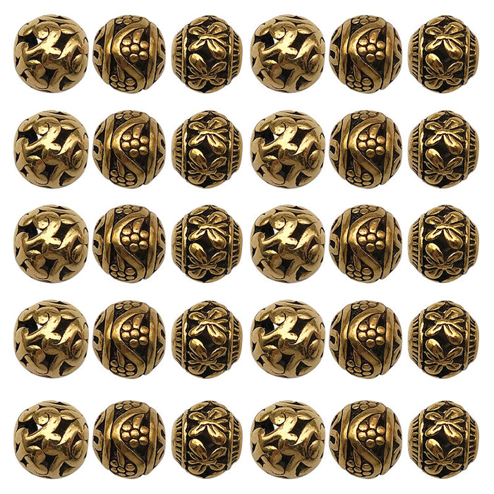 Matte Gold-Tone Spacer Bead Metal Beads with 3 Listed Options
