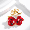Red Flower Metal Brooch Pin for Jackets and Lapels view 3