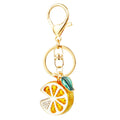 Mixed Jeweled Lemon Slice and Large Red Apple Keychains in Three Options view 5
