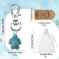 Turquoise Blue Sea Turtle Lobster Clasp Keychain Charm view 3