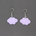 Silver Tone Pastel Cloud Resin Hook Earrings in Five Colors view 2