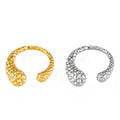 Open Teardrop Hammered Rings Gold Steel Free Size Adjustable view 5