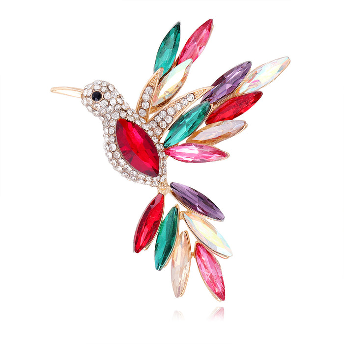 Bird Crystal Five Designs Metal Brooch Pin for Jackets and Lapels