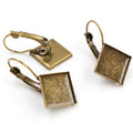 Square Leverback Earring Bezel Trays in Eight Finishes view 8