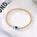 Gold Tone Beaded Colorful Evil Eye Stretch Bracelets view 12