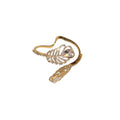 Silver Gold Crystal Feather Open Cuff Bangle Bracelets view 5