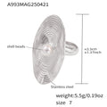 Open Oval Fingerprint Ring Shell Bead Gold Silver Stainless view 6