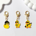 Gold Tone Yellow Duck Heart-Clasp Charms in Twelve Playful Designs view 2