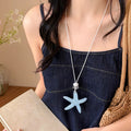 Colorful Starfish Pendant Adjustable Long Cord Necklaces view 7