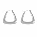 Thick U Shape Geometric Hoop Earrings Gold Or Steel Tone view 6
