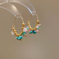 Stone Chip Beaded Hoop Earrings In Blue And Multicolor view 7