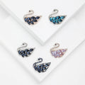 Crystal Swan Brooch With Layered Marquise Stone Wings view 1