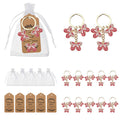 Gold Tone Pink Enamel Triple Butterfly Keychain Charm view 1
