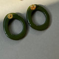 Glossy Resin Open Oval Geometric Statement Stud Earrings view 4