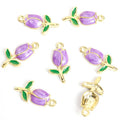 Enamel-Look Gold Silver Tulip Alloy Charms in 12 Styles view 8