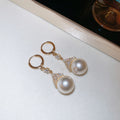 Gold Tone White Graduated Pearl Like Earrings And Necklace view 6