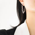 Double Oval Chain Link Drop Earrings Gold and Steel Tones view 7