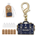 Navy Dad Tool Bag Gold Tone Lobster Clasp Charm and Attached Hardware view 1