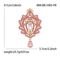 Ornate Filigree Teardrop Brooch in Polished Metal for Jackets and Scarves view 8