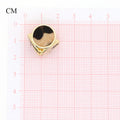 Gold Tone Leopard Pattern Cube Geometric Stud Earrings view 2