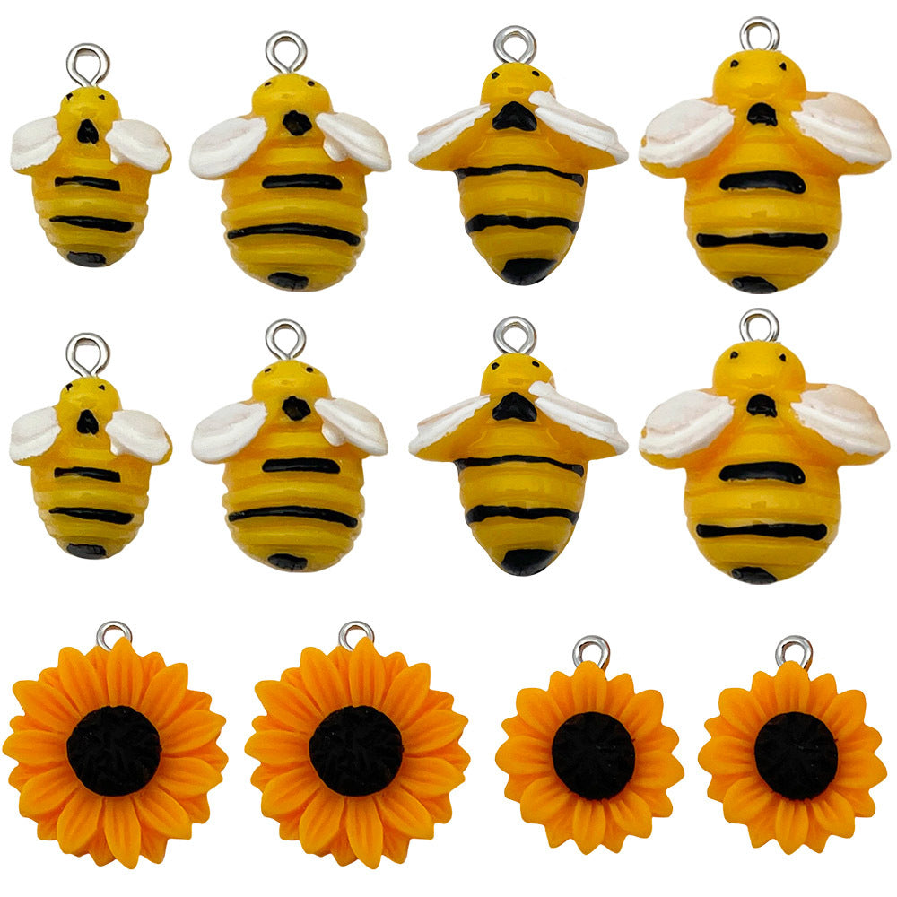 Acrylic Sunflower Daisy Bee Charm Pendant for DIY Handmade Earrings Necklace Keychain Jewelry