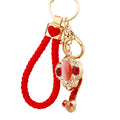 Jeweled Ruyi Scepter Keychains in Red, Yellow and Purple view 5