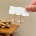 Gold-Tone Pearl Flower Hoop Earrings Decorative Jewelry Accessory view 2