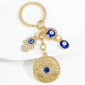 Gold-Tone Filigree Evil Eye Keychain with Rhinestone Charms view 4