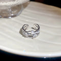 Pearl Crystal Open Multi Band Rings Silver and Gold view 7