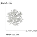 Gold Silver Snowflake Brooch Pearl Center Clear Stones view 7