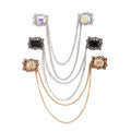 Gold Tone Flower Crystal Three Designs Metal Brooch Pin view 5