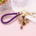 Jeweled Pinwheel Keychain with Purple and Pink Crystal Panels view 4