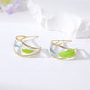Blue Flower Hoops
