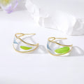 Gold Tone Pressed Botanical Resin Earrings in Six Shapes view 9