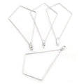 Silver Tone Geometric Wire Earring Drops in Assorted Shapes view 2