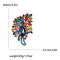 Large Rhinestone Leaf Spray Brooch Six Color Glass Stone view 7