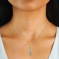 Swirl Teardrop Clear Center Stone Pendant Necklace Metal Alloy view 3