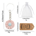 Resin Daisy Flower Keychain Silver Ring Chain Three Colors view 3