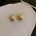 Gold Tone Geometric Hoop Earrings in 80 Distinct Styles view 10