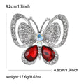 Openwork Crystal Butterfly Brooch in Detailed Metal and Crystal Design view 7